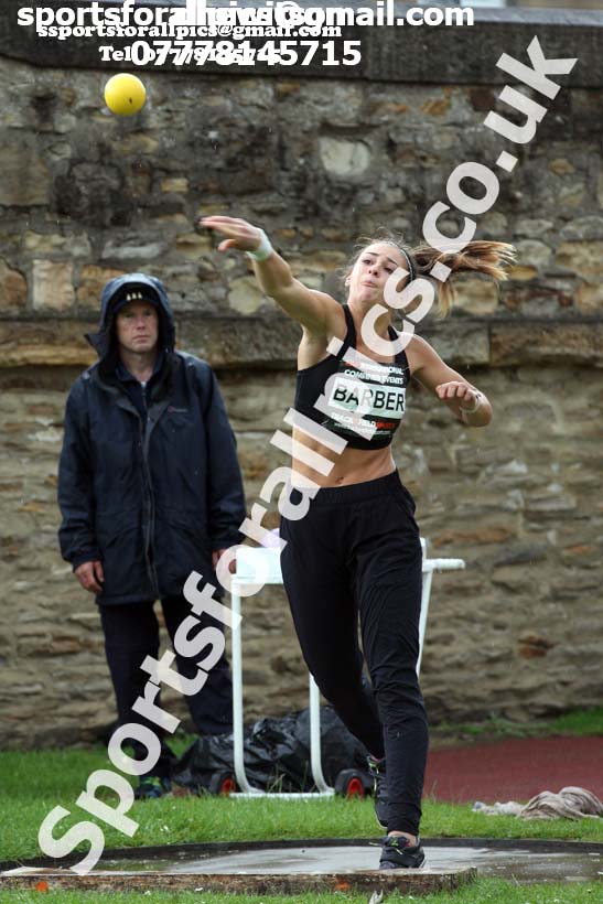 Womens heptathlon shot putt, EAP International Cominted Events, Hexham. Photo: David T. Hewitson/Sports for All Pics